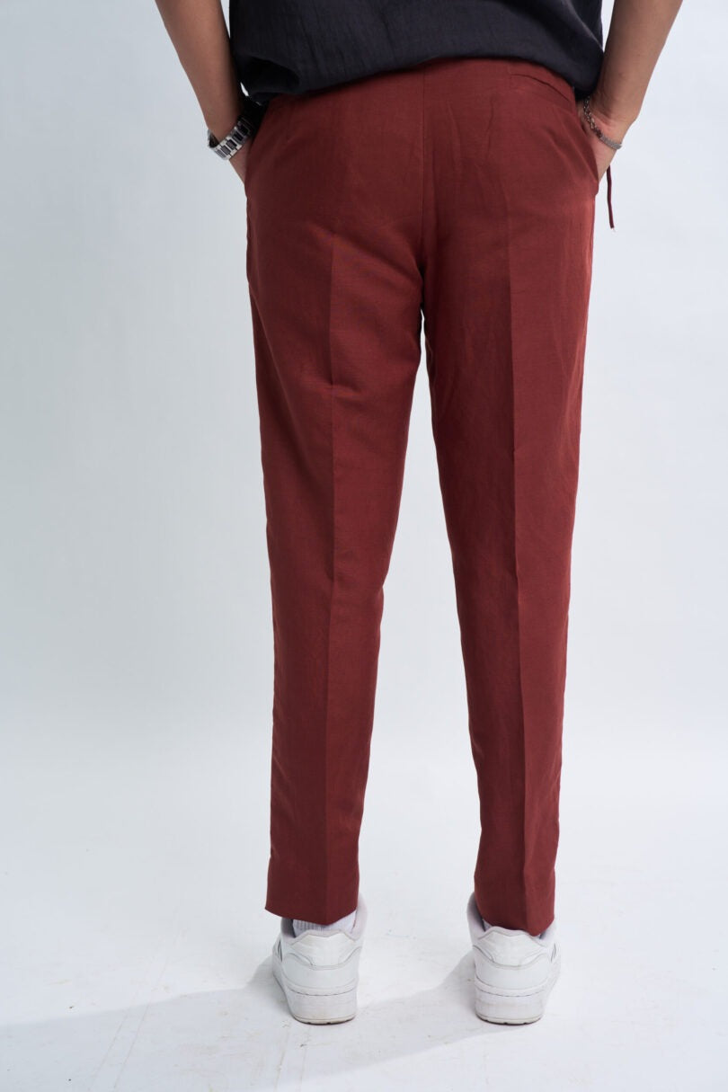 Maroon Italian Linen Pants