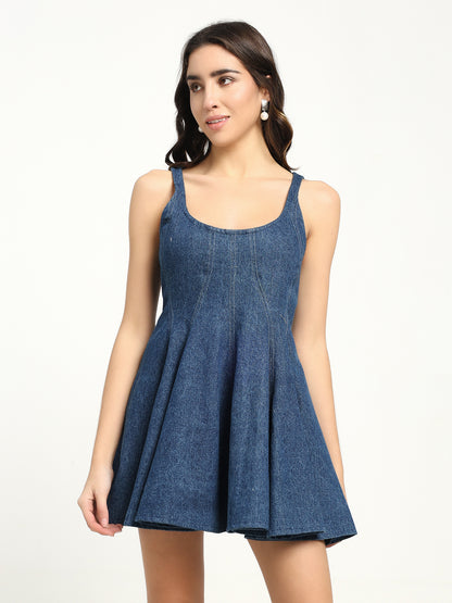 Blueberry Pop Denim Dress