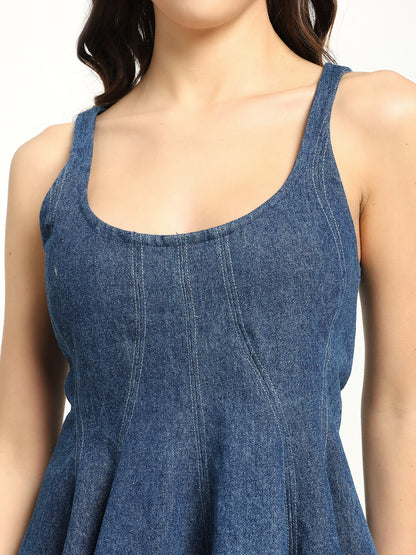 Blueberry Pop Denim Dress