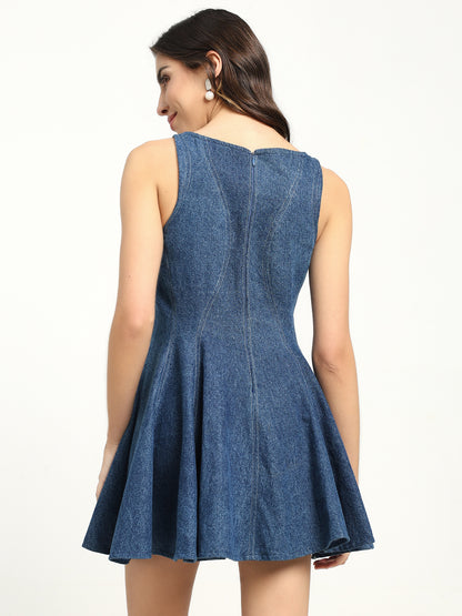 Blueberry Pop Denim Dress