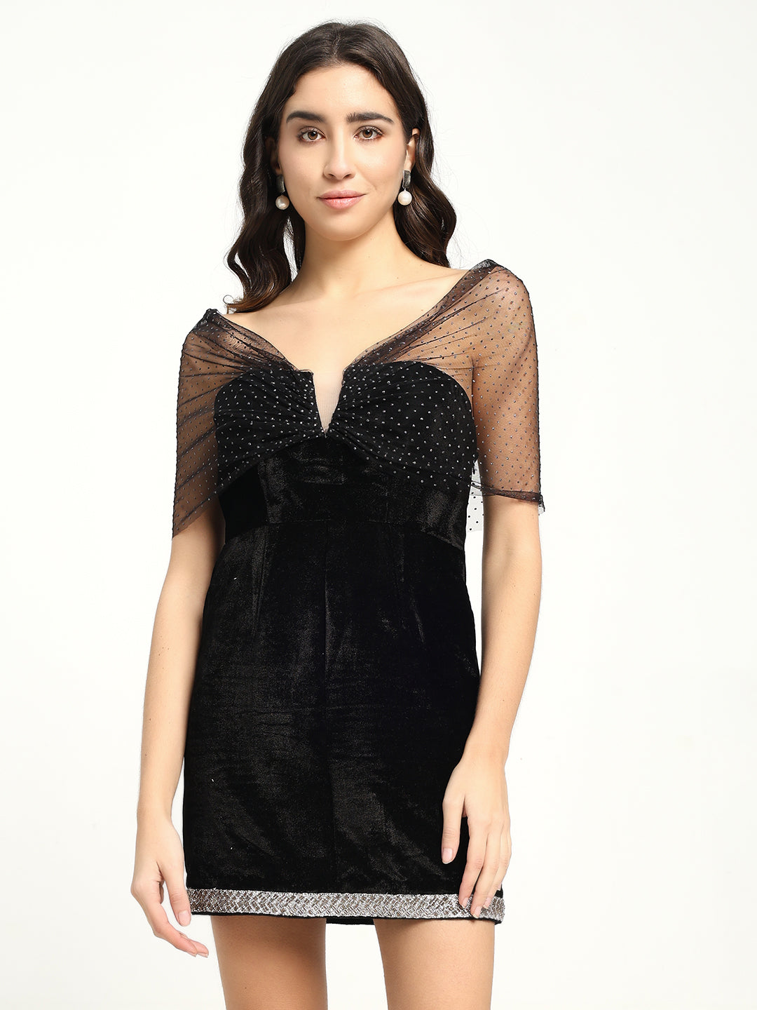 Crystal Mini Velvet Dress