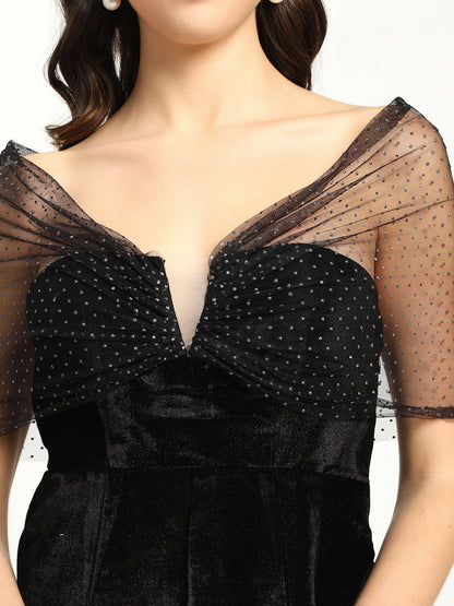 Crystal Mini Velvet Dress