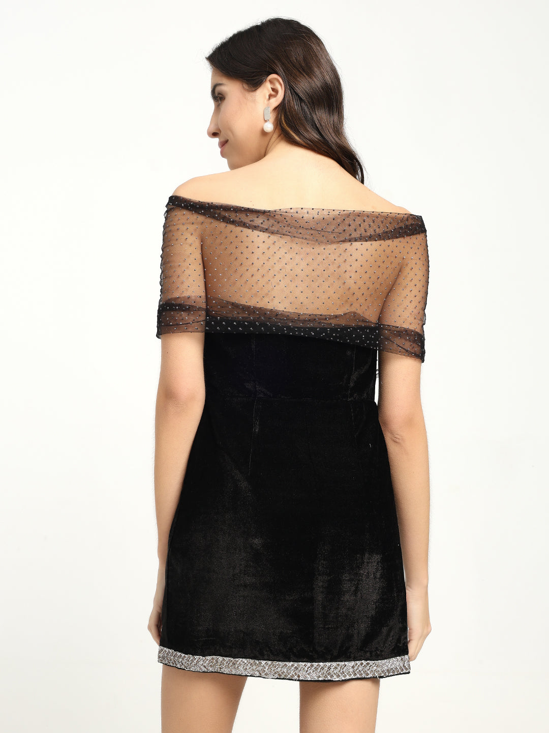 Crystal Mini Velvet Dress