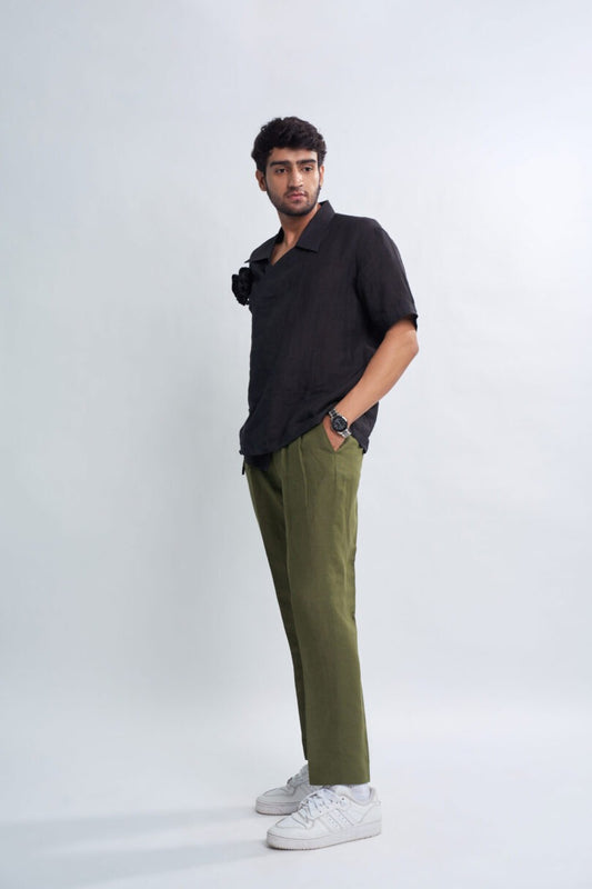 Green Italian Linen Pants
