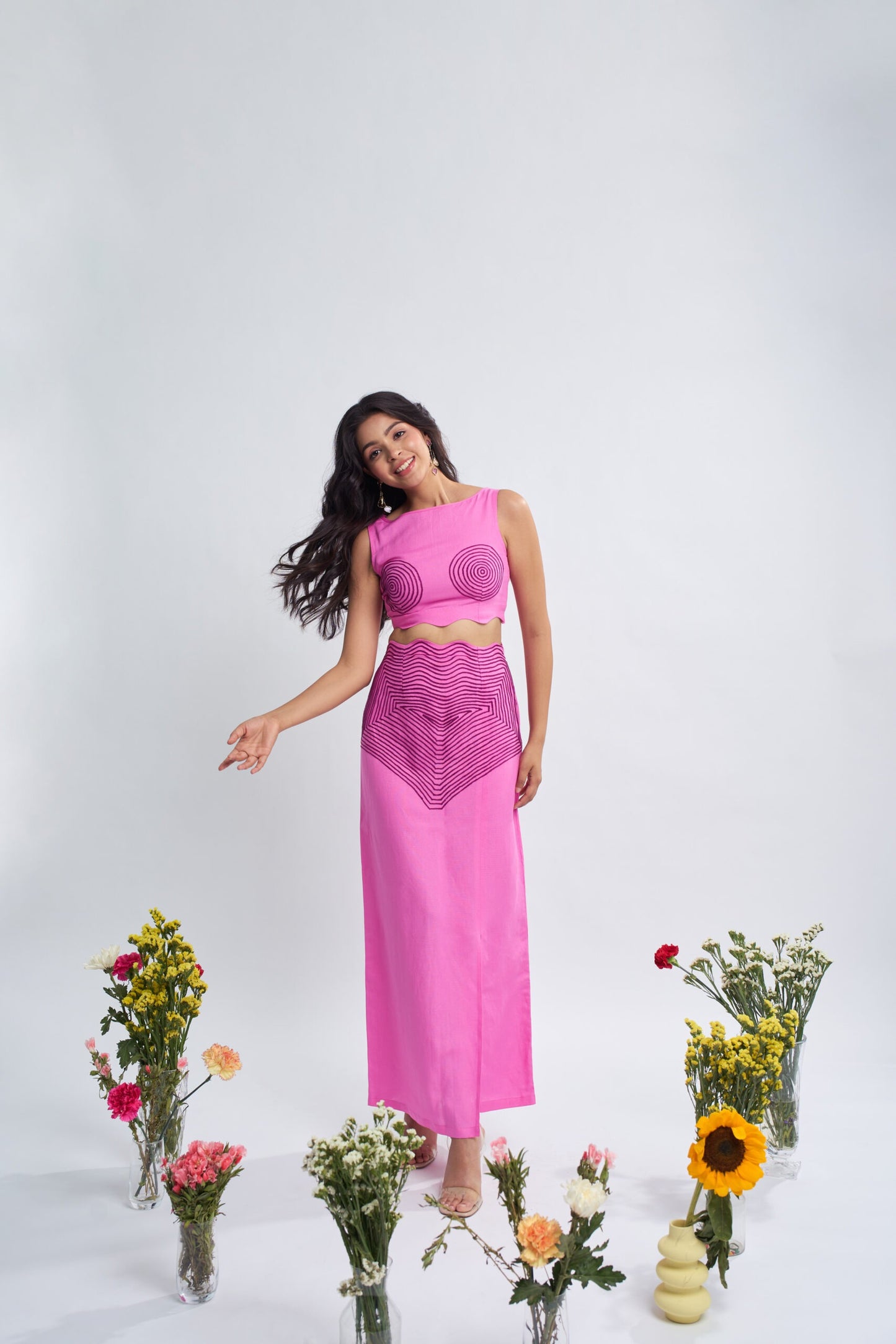 Pink Embroidery Skirt