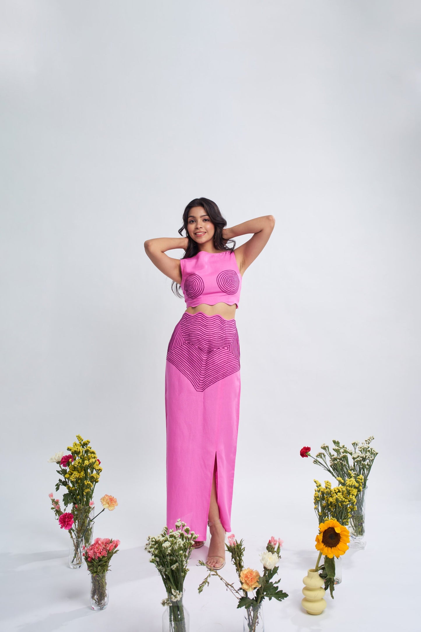 Pink Embroidery Skirt