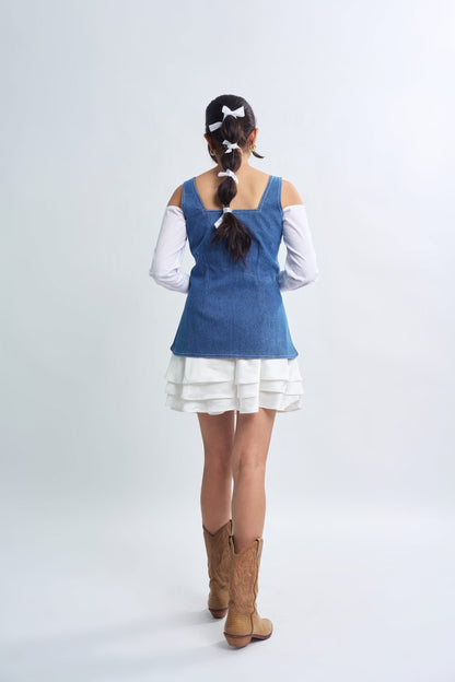 White Satin Wrap Skirt