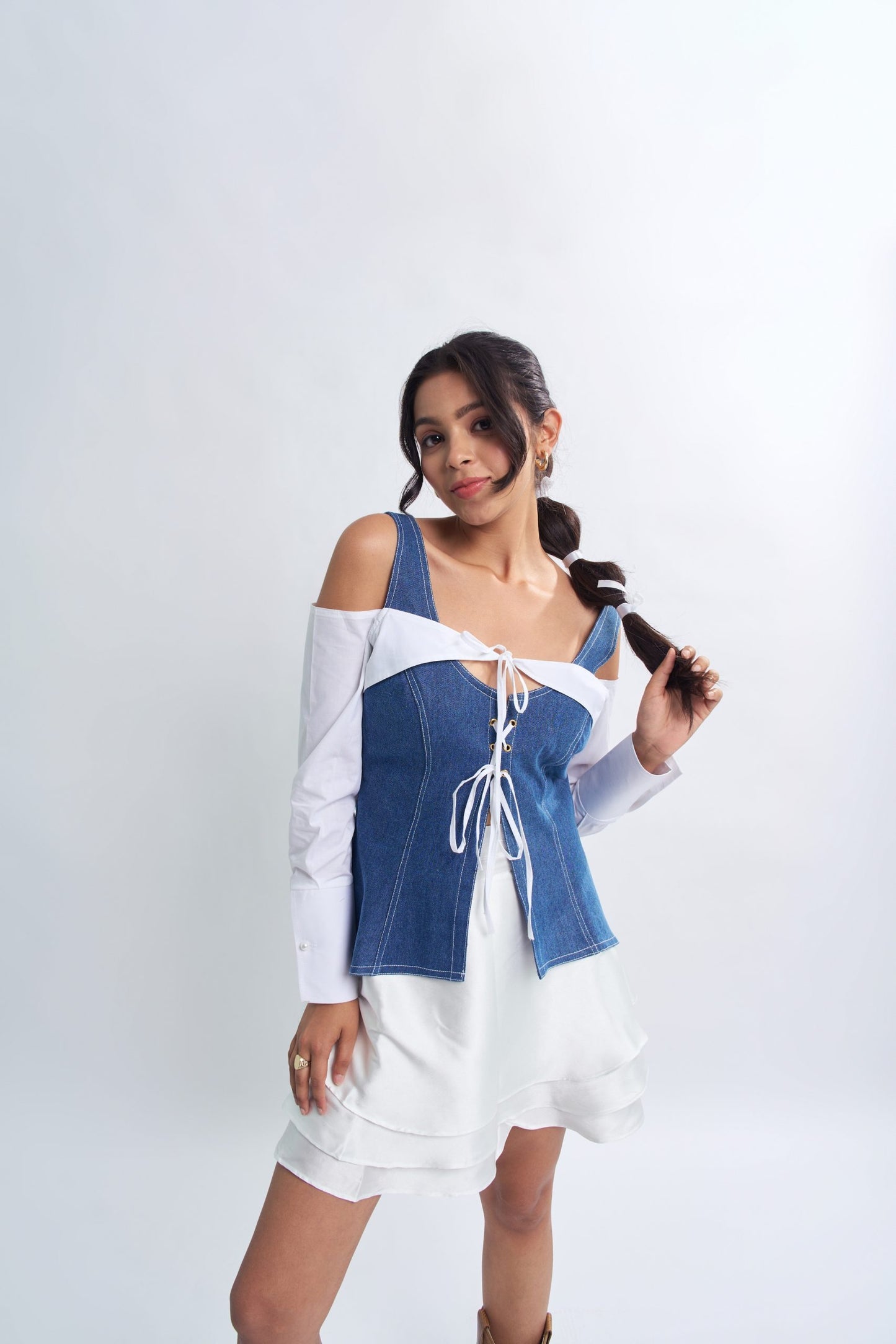 White Satin Wrap Skirt