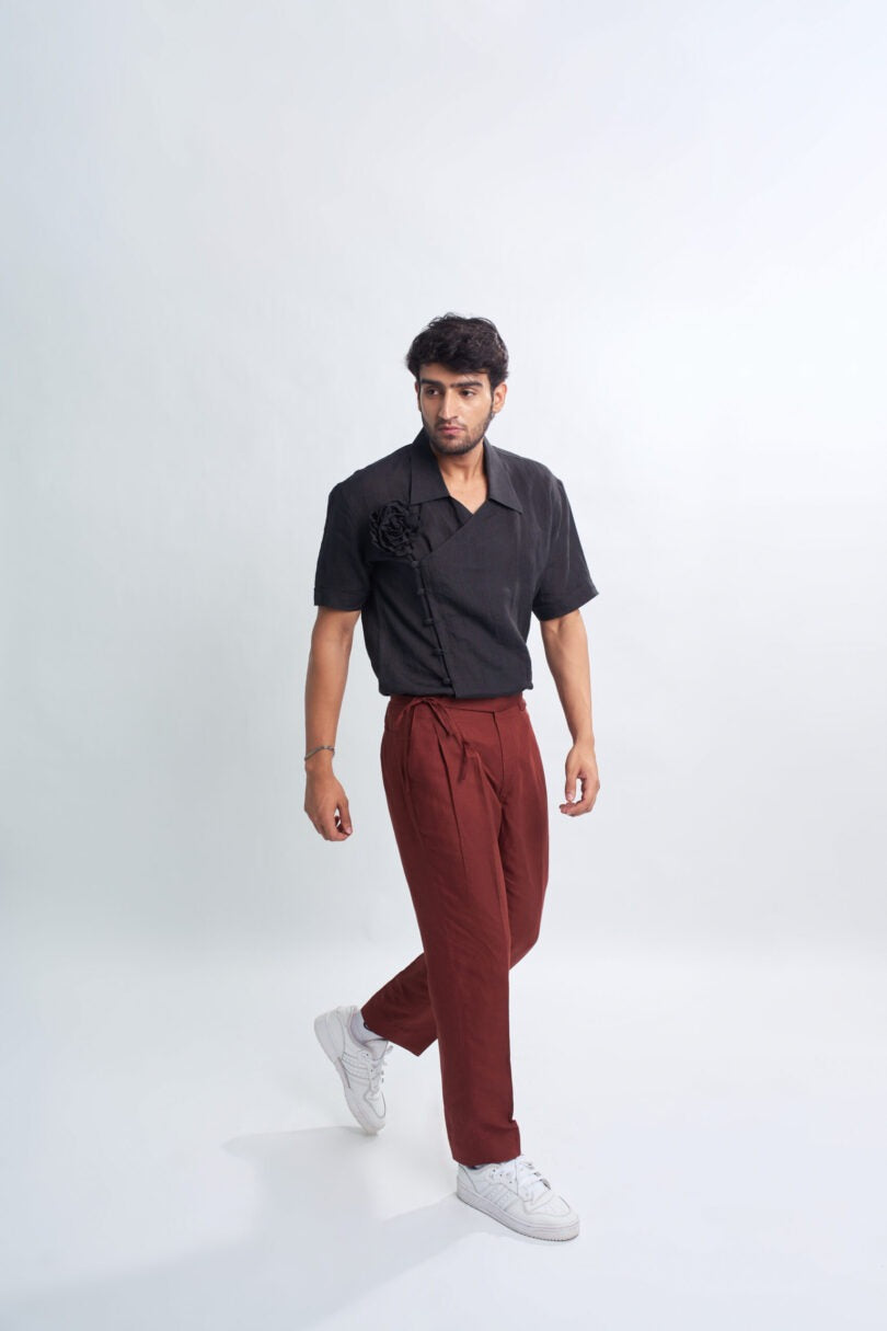 Maroon Italian Linen Pants
