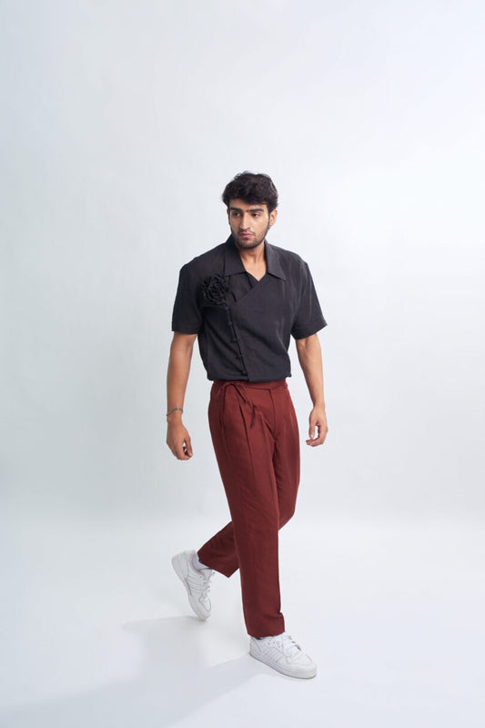 Maroon Italian Linen Pants