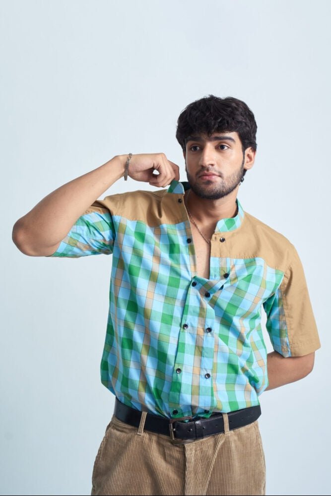 ColorBlock Beige Shirt