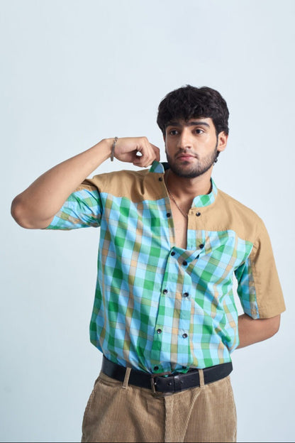 ColorBlock Beige Shirt